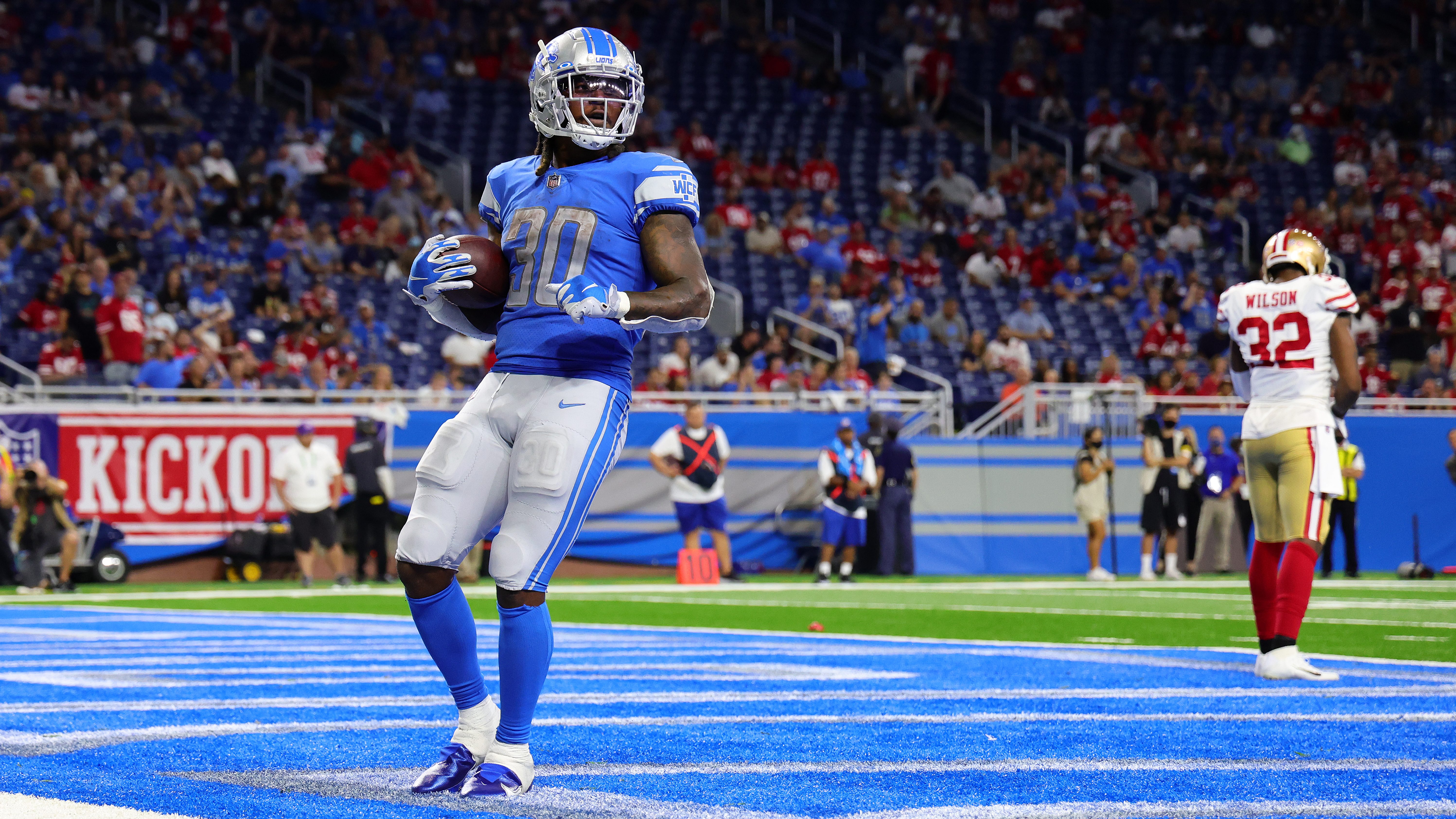 Jamaal Williams Scores Early Touchdown For Lions