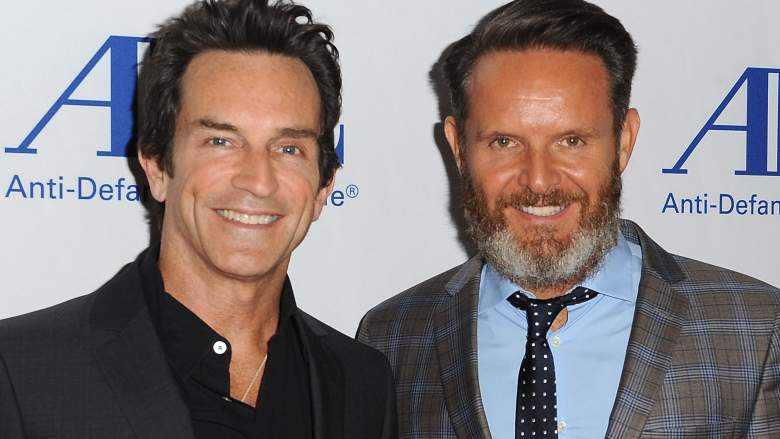 TV personality Jeff Probst and producer Mark Burnett arrive at the Anti-Defamation League entertainment industry dinner