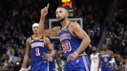 WATCH: Warrior Steph Curry Hits Absurd Hook Shot From Beyond the Court