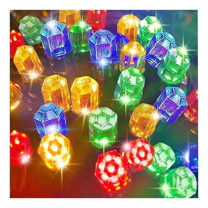 gemstone cut multicolored string lights