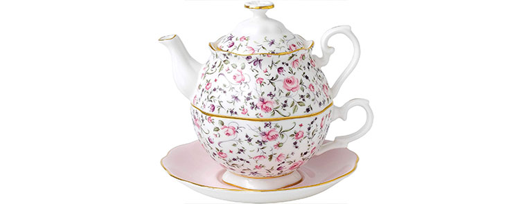 royal albert rose confetti tea for one