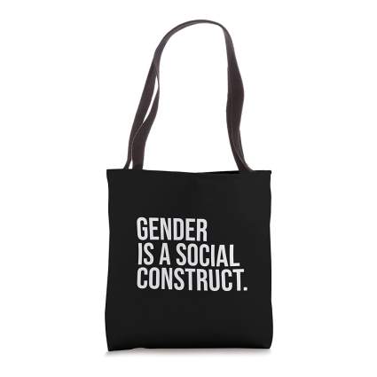 Black tote bag by End Gender