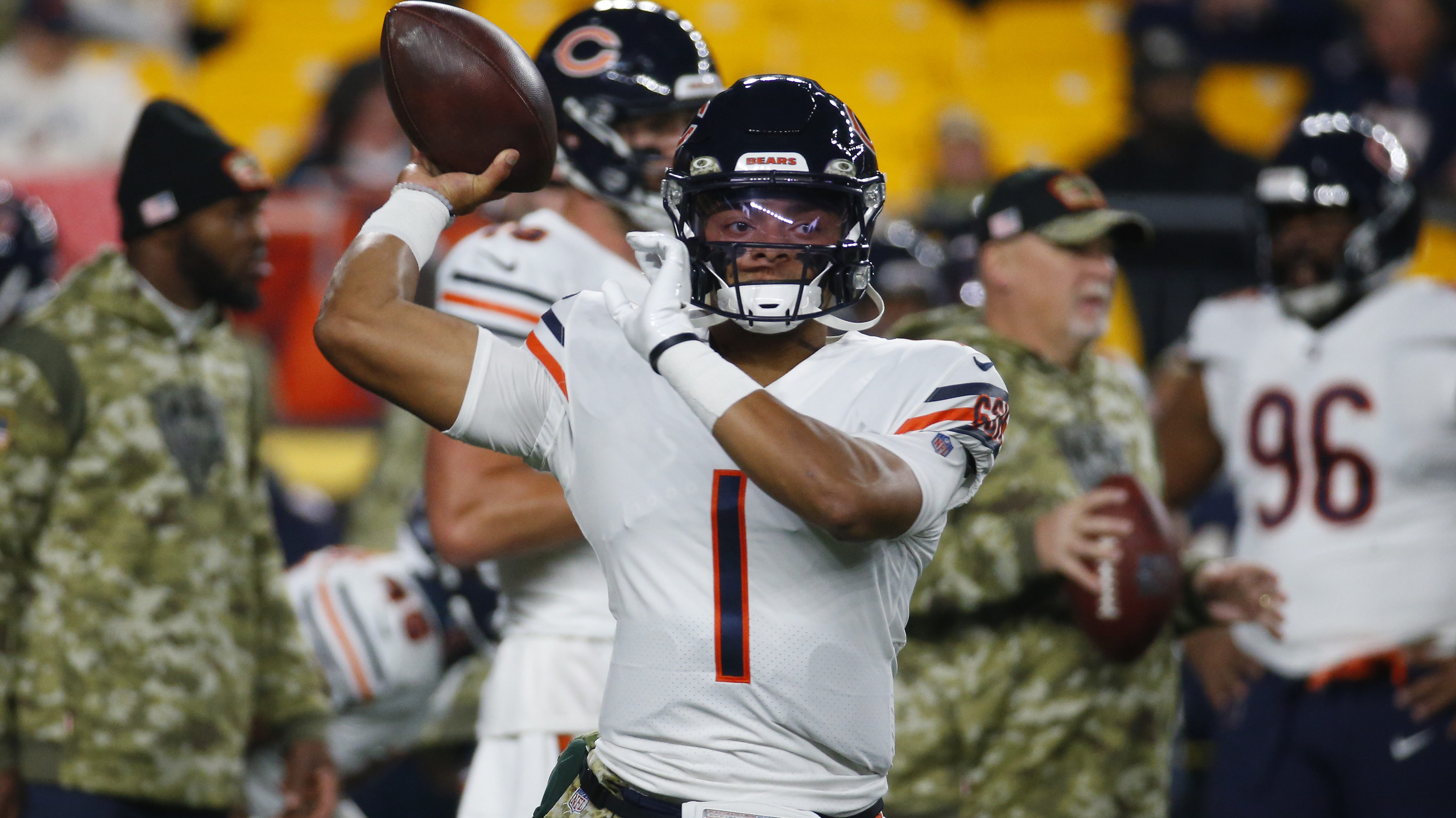 Justin Fields visits Soldier Field