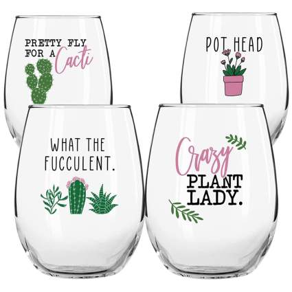 Funny plant wine glasses