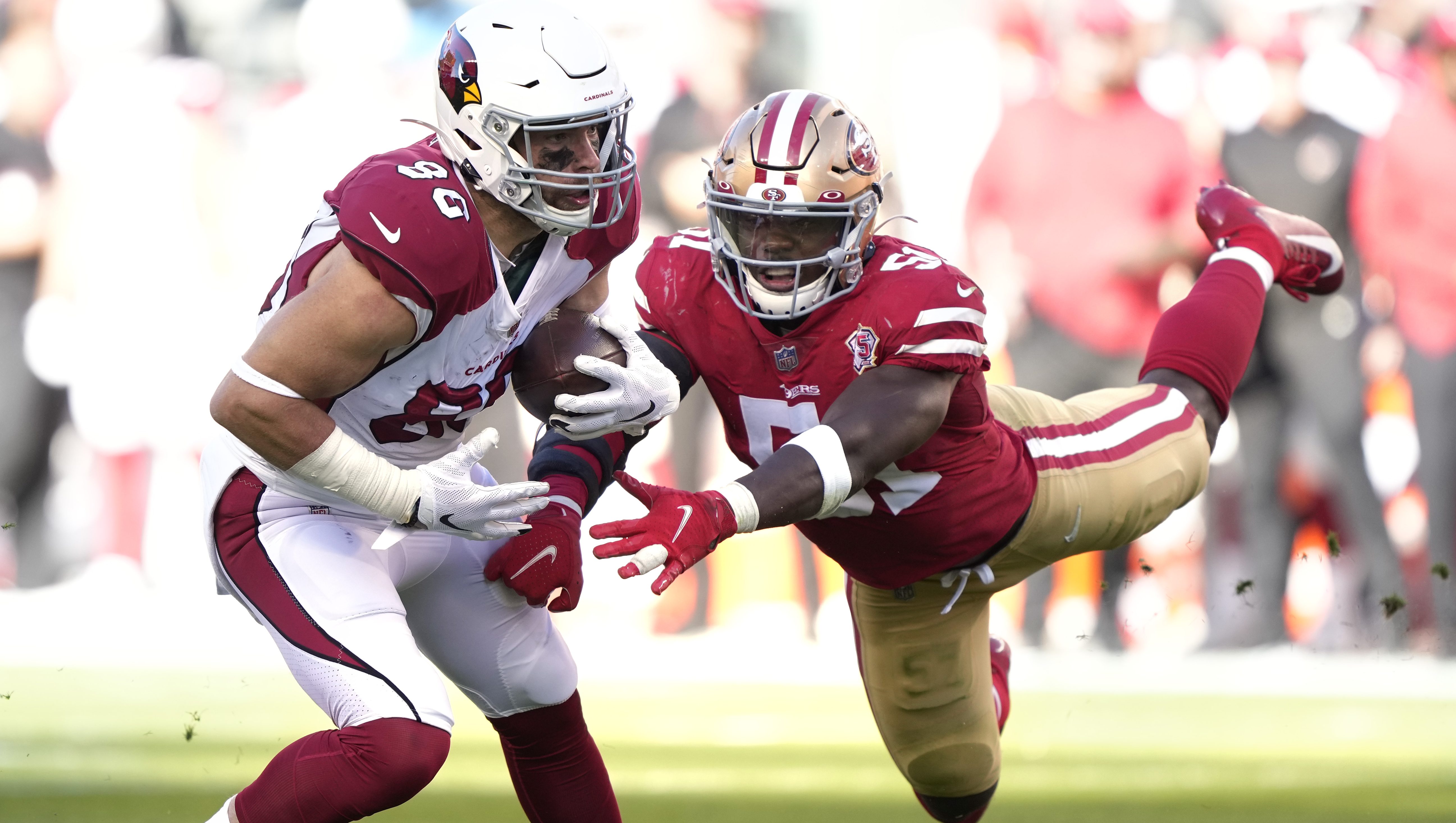 Cardinals' shorthanded defense overwhlemed by 49ers' offensive talent