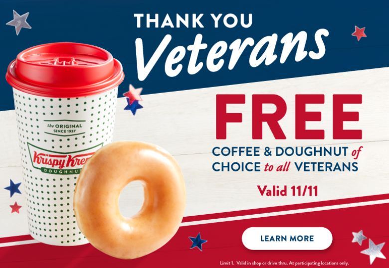 Krispy Kreme on Veterans Day 2021 How to Get a Free Donut & Coffee