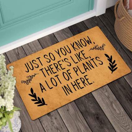 funny plant doormat