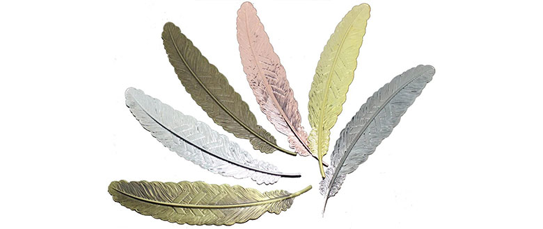 metal feather bookmarks