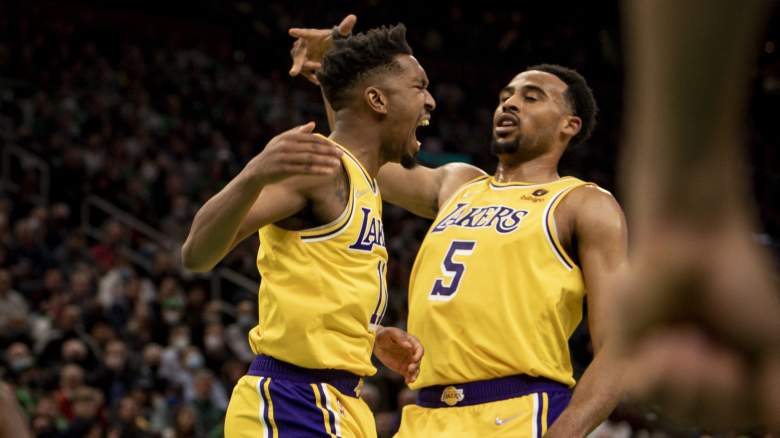 Talen Horton-Tucker, right, Lakers