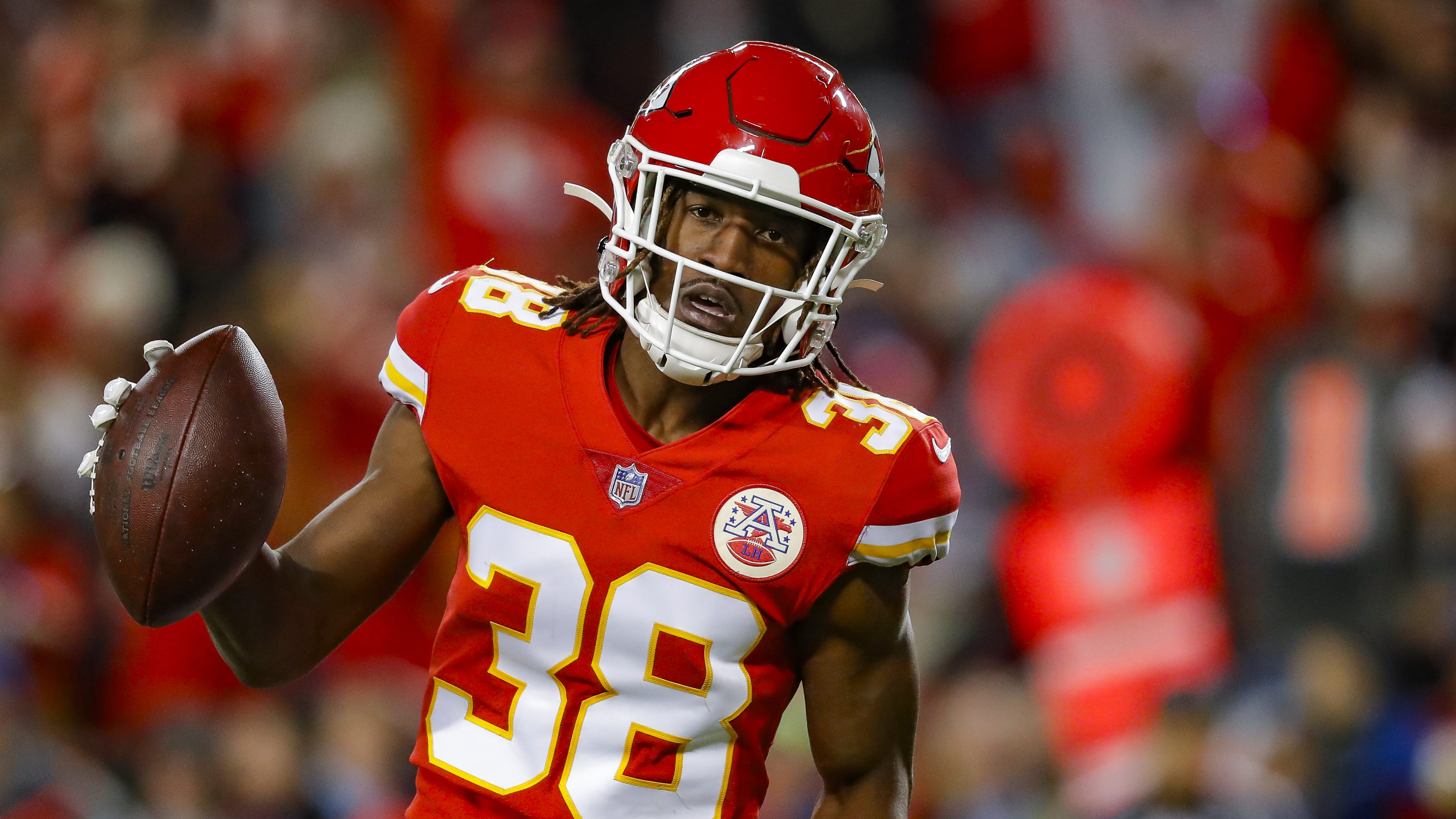 Kansas City Chiefs cornerback Trent McDuffie warms up before the start of  an NFL preseason football game between the Kansas City Chiefs and the Green  Bay Packers Thursday, Aug. 25, 2022, in