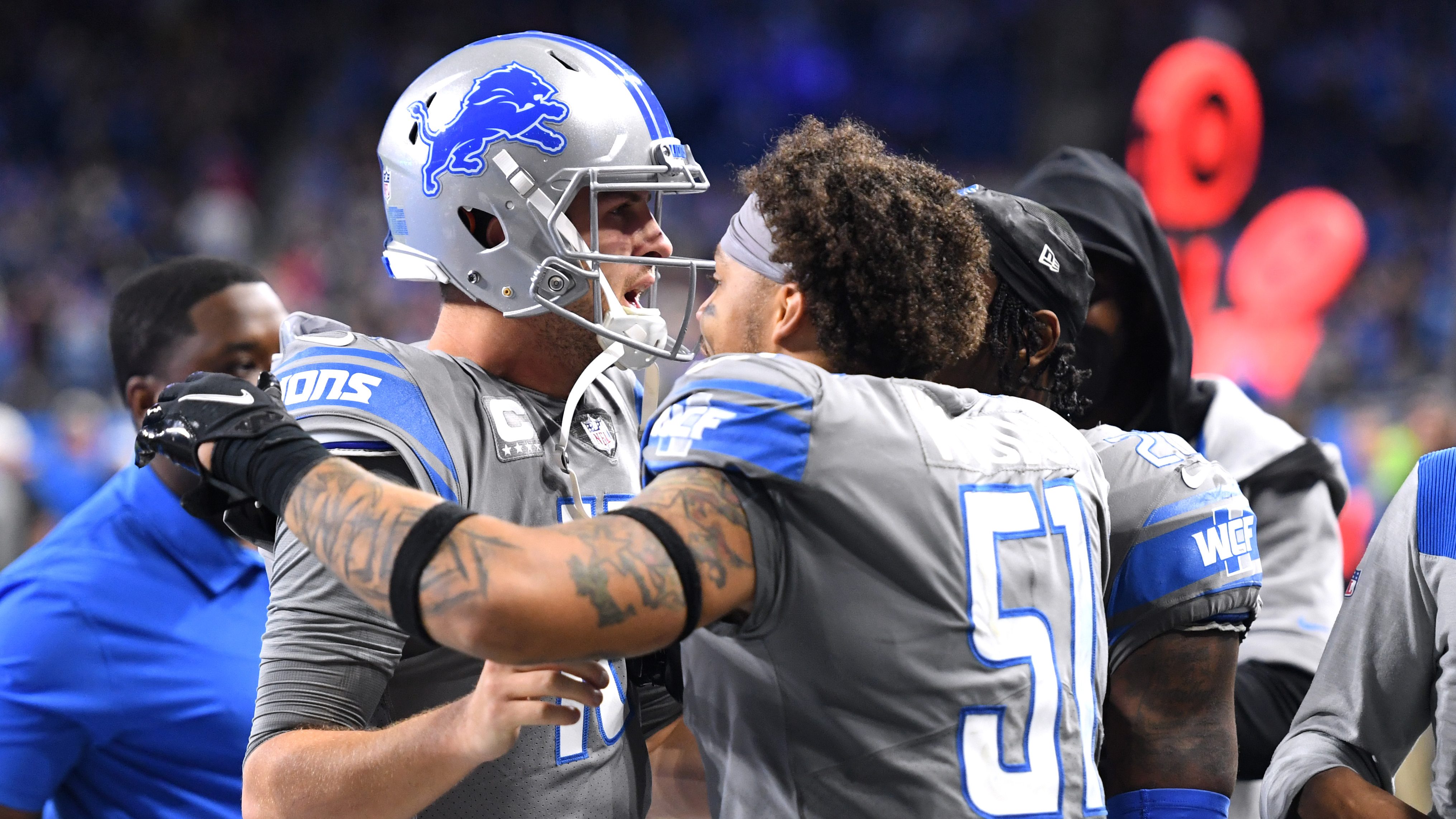 Josh Woods of the Detroit Lions walks off field after a loss to the News  Photo - Getty Images