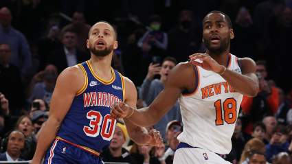 Stephen Curry Has Heartwarming Moment With Knicks Star’s Son [WATCH]