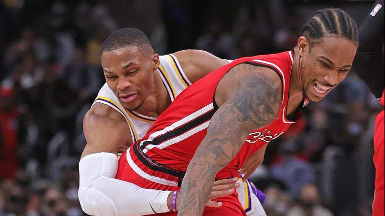 DeMar DeRozan (right), Bulls, and Russell Westbrook, Lakers