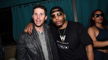 Denny Hamlin Kicks It Courtside With Nelly