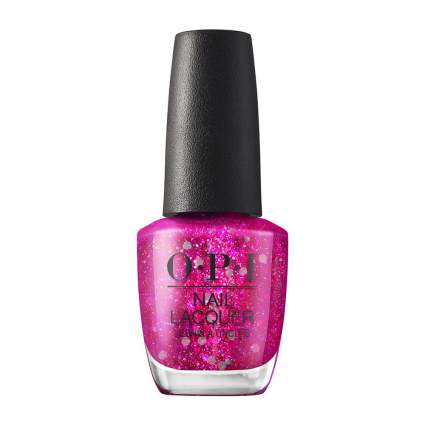 glittery pink OPI nail polish bottle