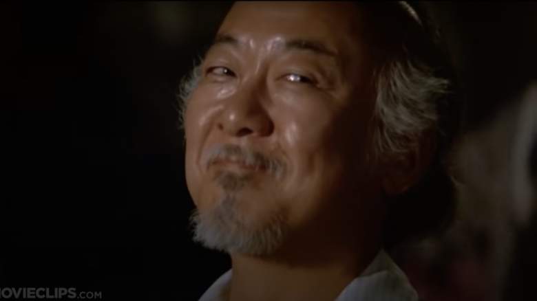 Pat Morita as Mr. Miyagi in "The Karate Kid" (1984).
