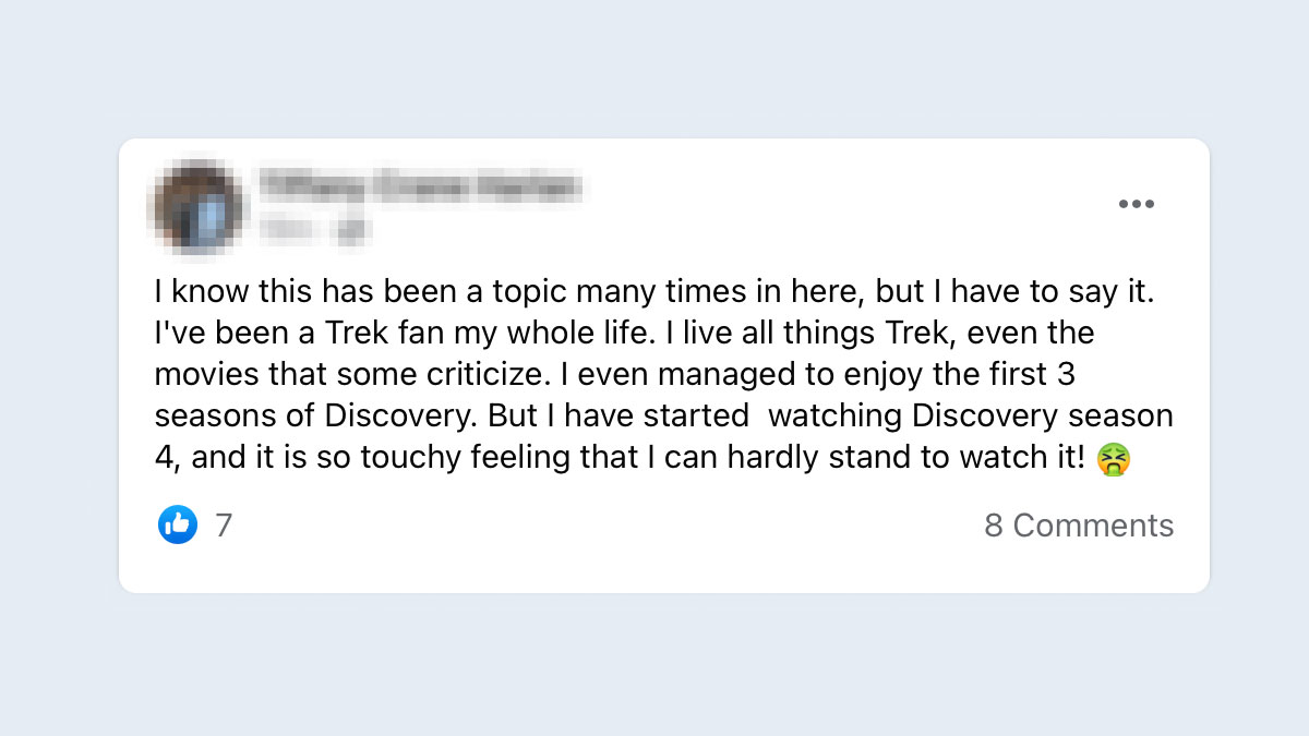 A fan comment about “Star Trek: Discovery”