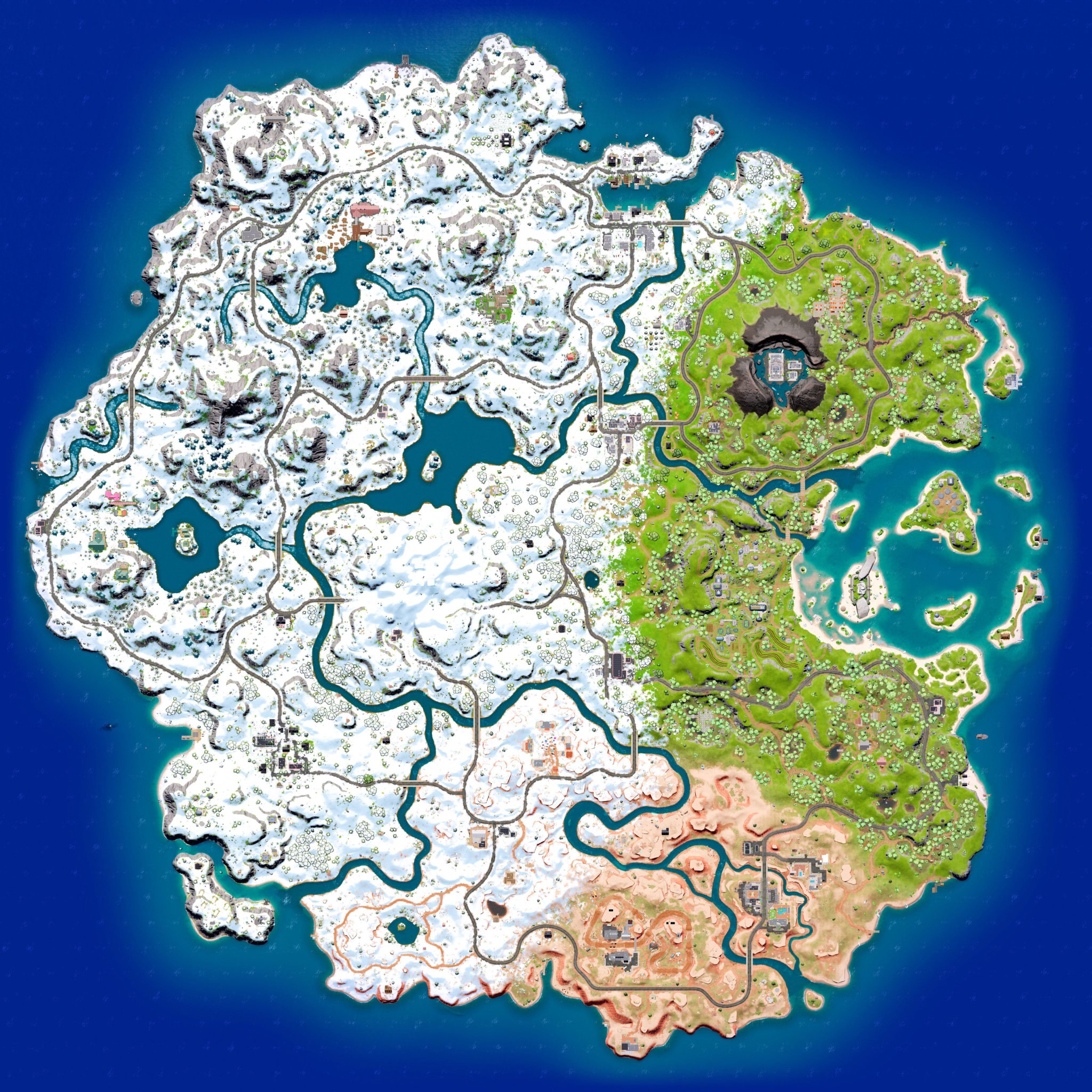New Fortnite Chapter 3 map revealed after flipping old map Thehiu