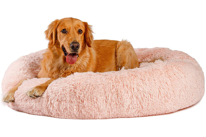 Blush Paws Extra Calming Cozy Round Donut Pet Bed - Anti Anxiety for Cats &  Dogs. Orthopedic, Self-Warming Shag or Lux Fur with Nonslip Bottom, Soft