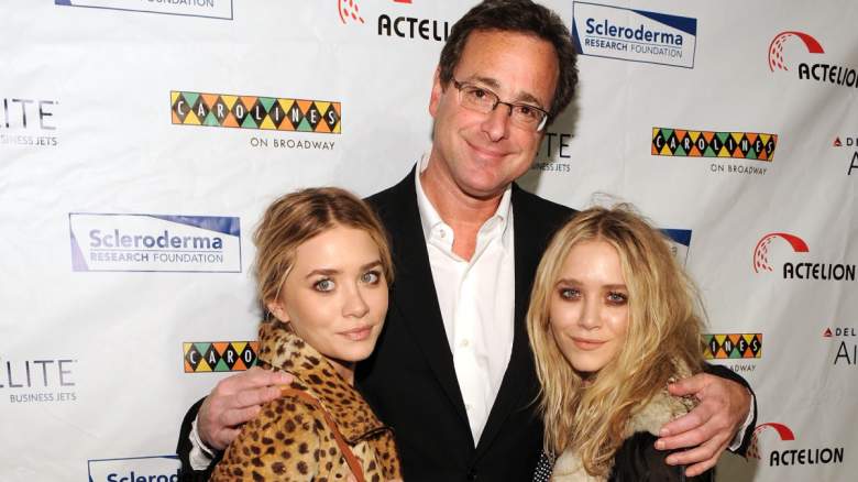 Bob Saget poses with Ashley and Mary-Kate Olsen.