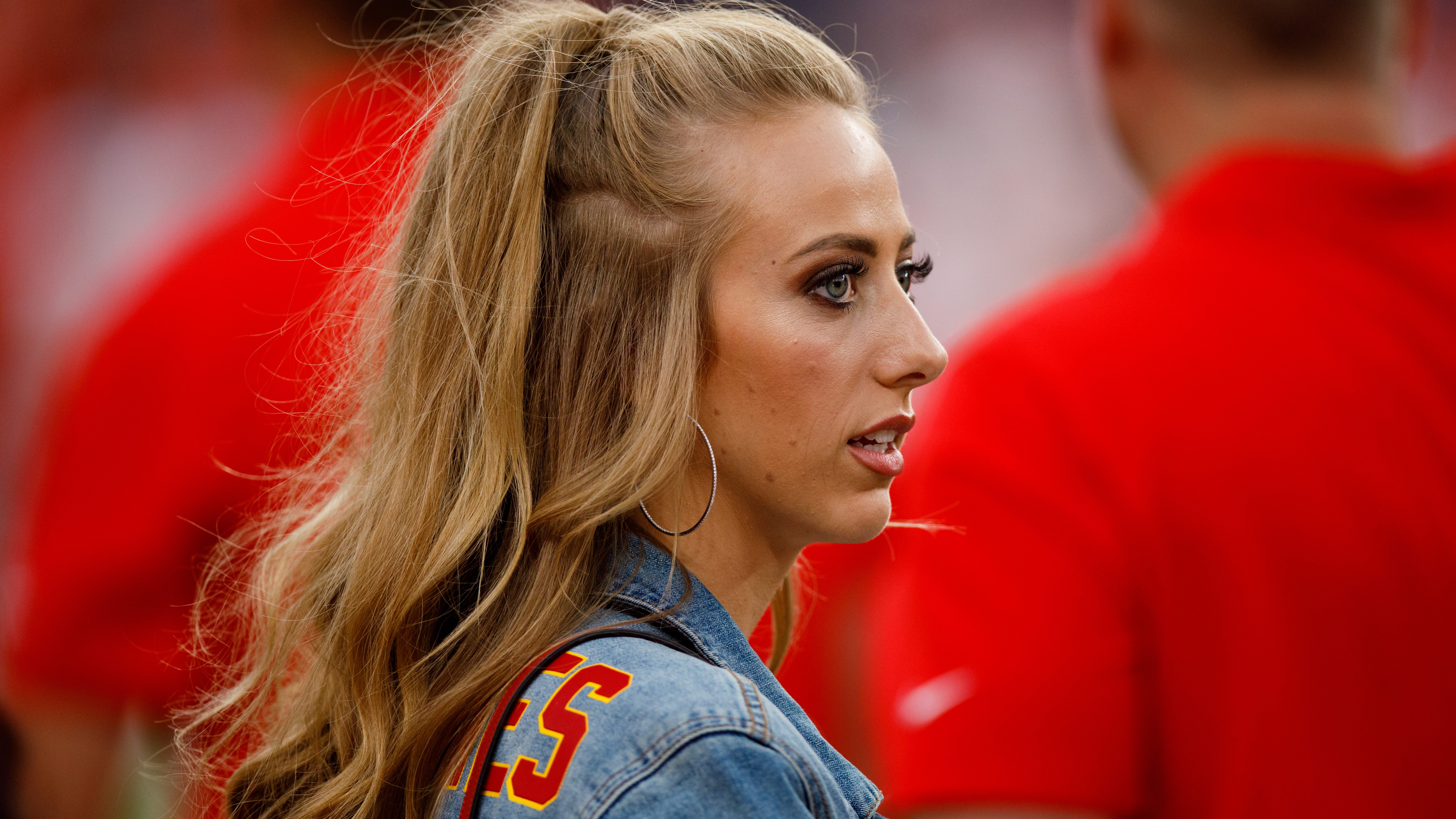 Brittany Mahomes Goes Fiery Red in Spiked Louboutins to KC Chiefs