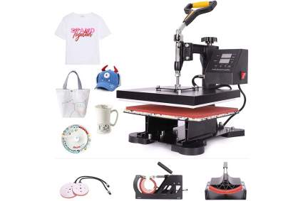 Large t-shirt press with accessories