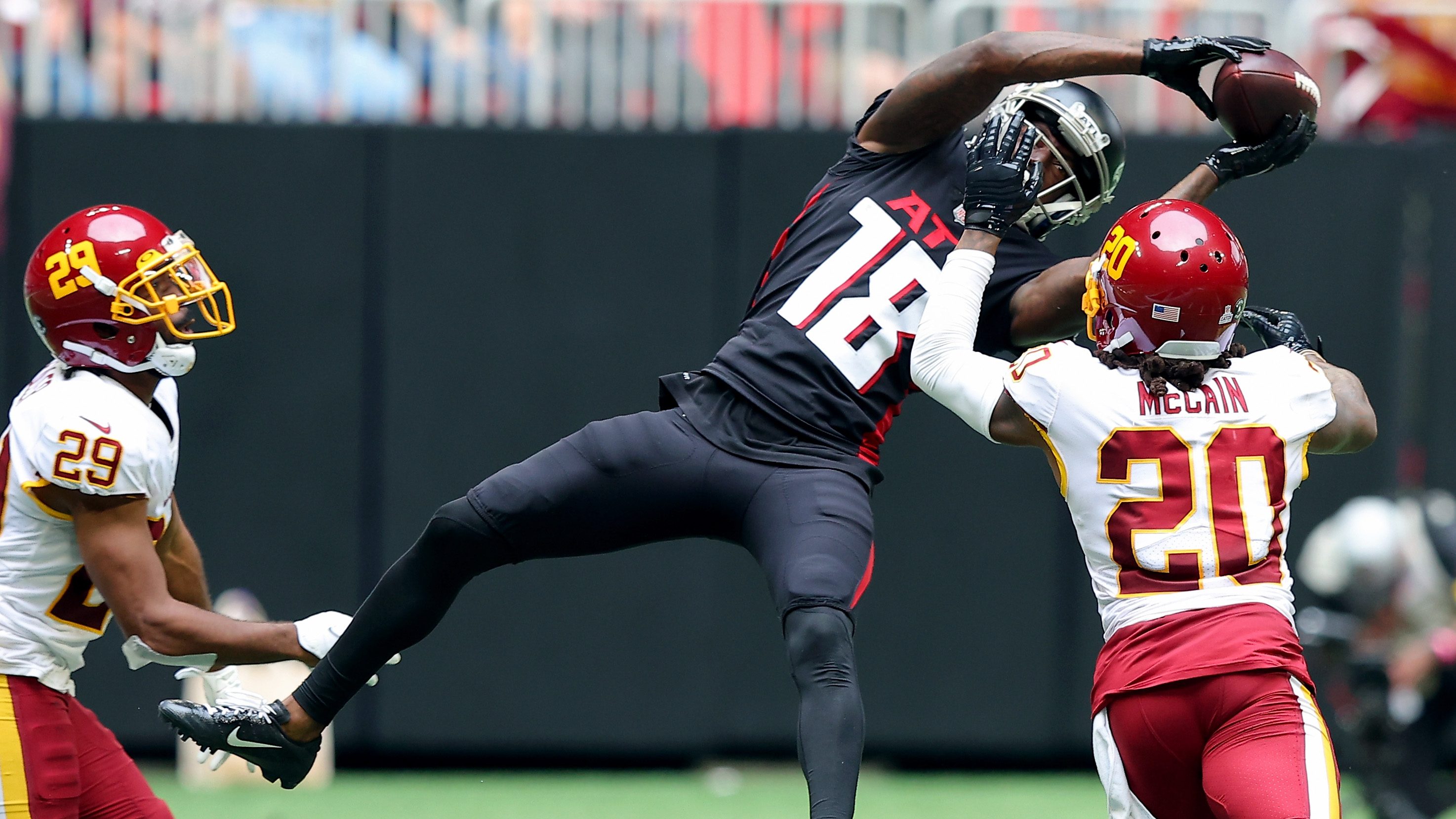 New York Jets defensive tackle Quinnen Williams vs. Atlanta Falcons wide  receiver Calvin Ridley