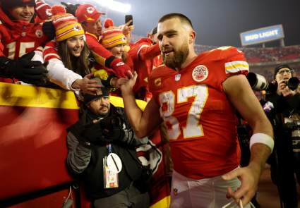 Fan Jokingly Approaches Travis Kelce’s Mom After Chiefs-Bills Game [WATCH]