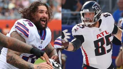 Bills Lineman Receives Hilarious Postgame Gift From Falcons TE [LOOK]