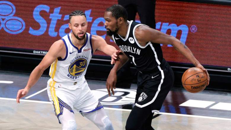 Kevin Durant Steph Curry Nets-Warriors
