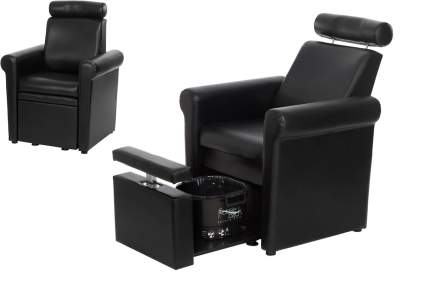 black arm chair style pedicure chair