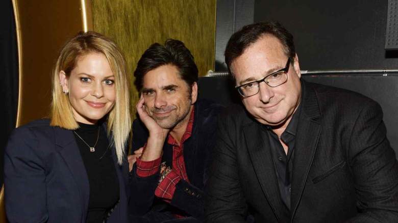 Candace Cameron Bure, John Stamos, and Bob Saget attend the 18th Annual International Beverly Hills Film Festival Opening Night Gala Premiere in 2018.