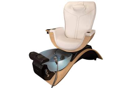 White and hardwood modern pedicure chair
