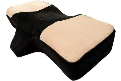 Black and tan ergonomic pillow