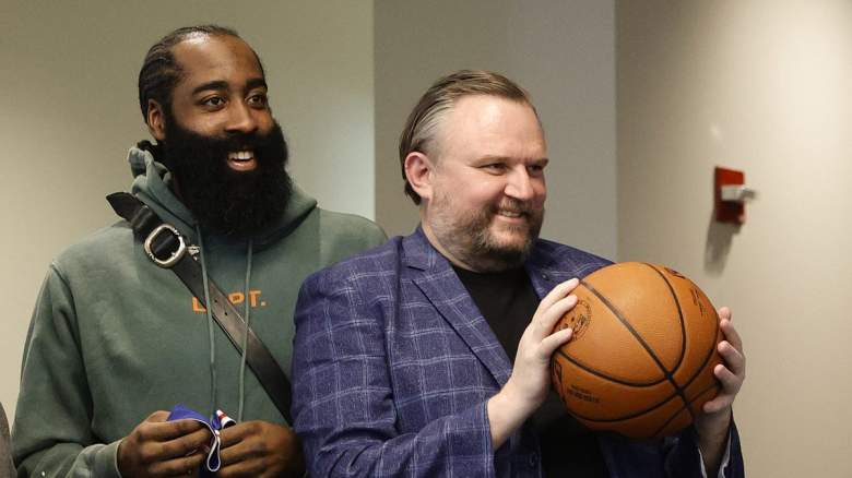 James Harden and Daryl Morey in Philly.