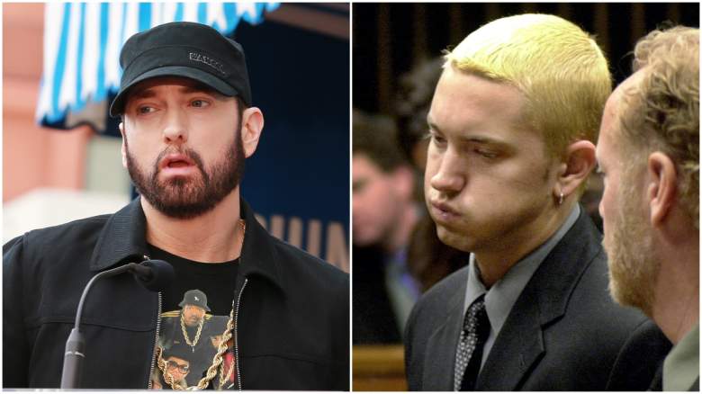 Eminem's Dyed Hair & Beard Photos From Blonde to Brown 