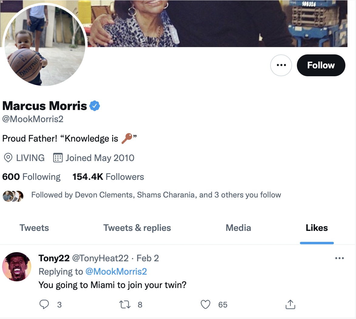 Marcus Morris twitter
