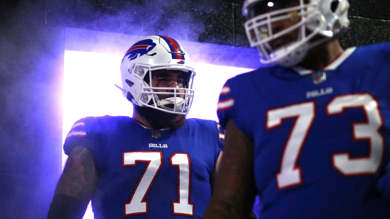 Ryan Bates of the Buffalo Bills walks off the field after a game