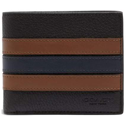 Men's COACH wallet with stripes