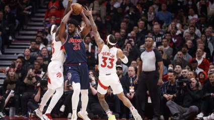 Raptors Fan Takes Jab at Sixers Joel Embiid With Homemade Jersey