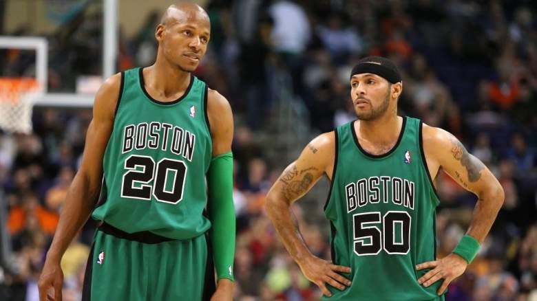 Ray Allen and Eddie House of the Boston Celtics