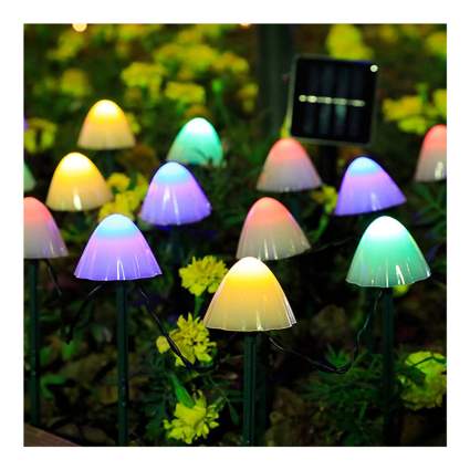 brightly colored pastel mushroom lights