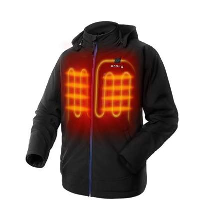 Ororo Men's Soft Shell Heated Jacket with Detachable Hood