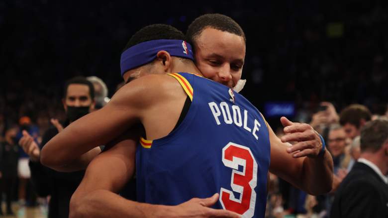Stephen Curry Jordan Poole Warriors-Knicks