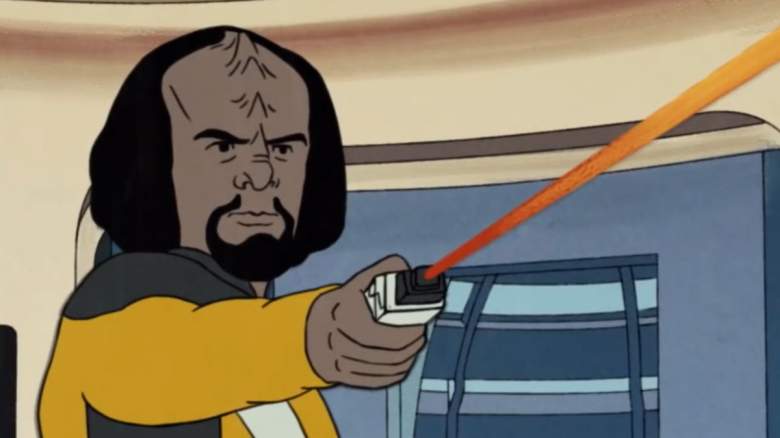 An animated Mr. Worf