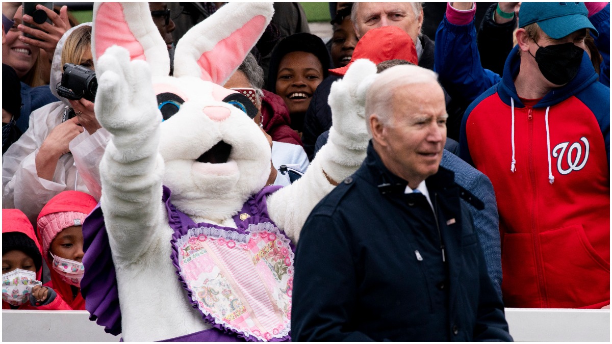 WATCH: Biden Easter Bunny Videos at Egg Roll Go Viral | Heavy.com