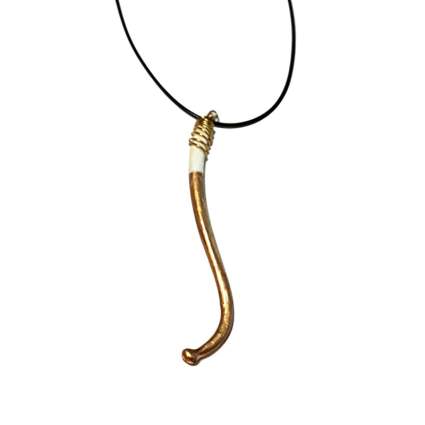 gold plated bacculum bone necklace