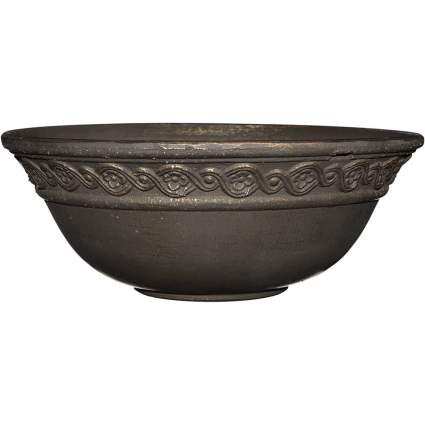 Shallow dark grey planter bowl