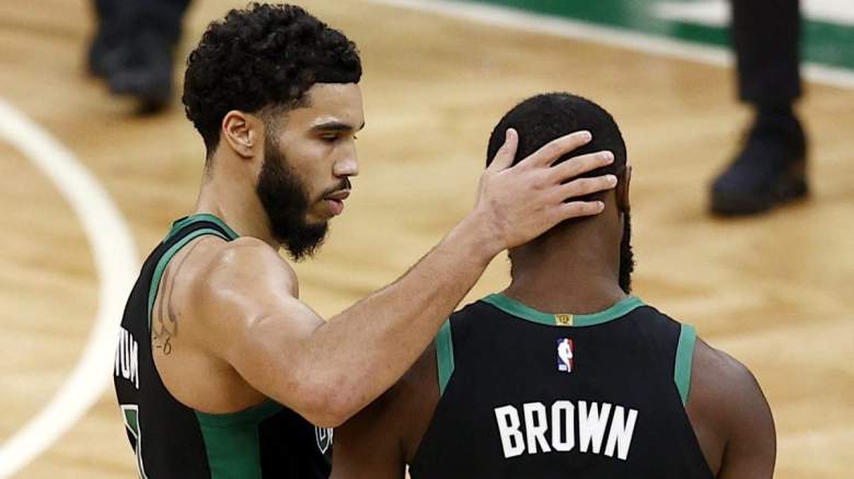 Jayson Tatum and Jaylen Brown of the Boston Celtics.