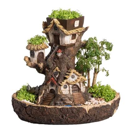 Fairy treehouse resin planter
